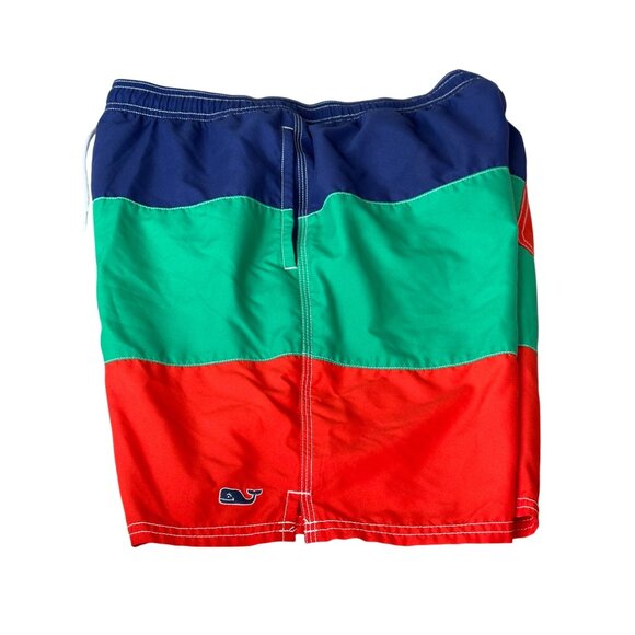 Vineyard Vines Swim Trunks Mens Medium Colorblock Shorts w/ Elastic Waist Lined - Picture 3 of 14